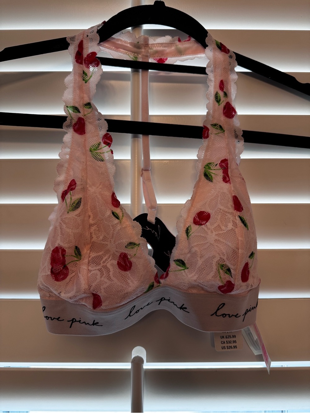 PINK Victoria's Secret Lace Cherry Bralette